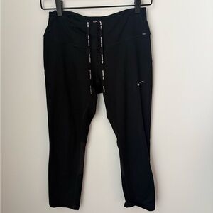 Nike Dri-Fit Running Leggings Women’s Small Black Drawstring Mesh